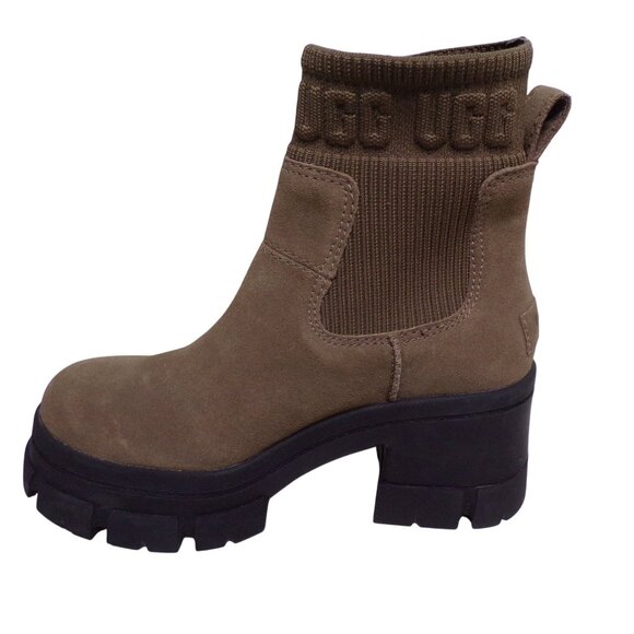 🆕UGG Brooklyn Platform Chelsea Leather Boot Hickory 7.5 - Picture 10 of 12